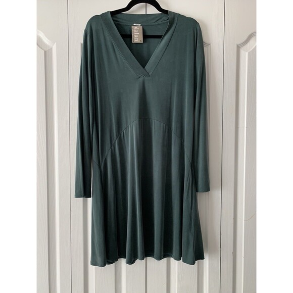 Anthropologie Dolan Dress M Green Long Sleeve Toute Swing Boho Minimalist Preppy - Picture 2 of 11